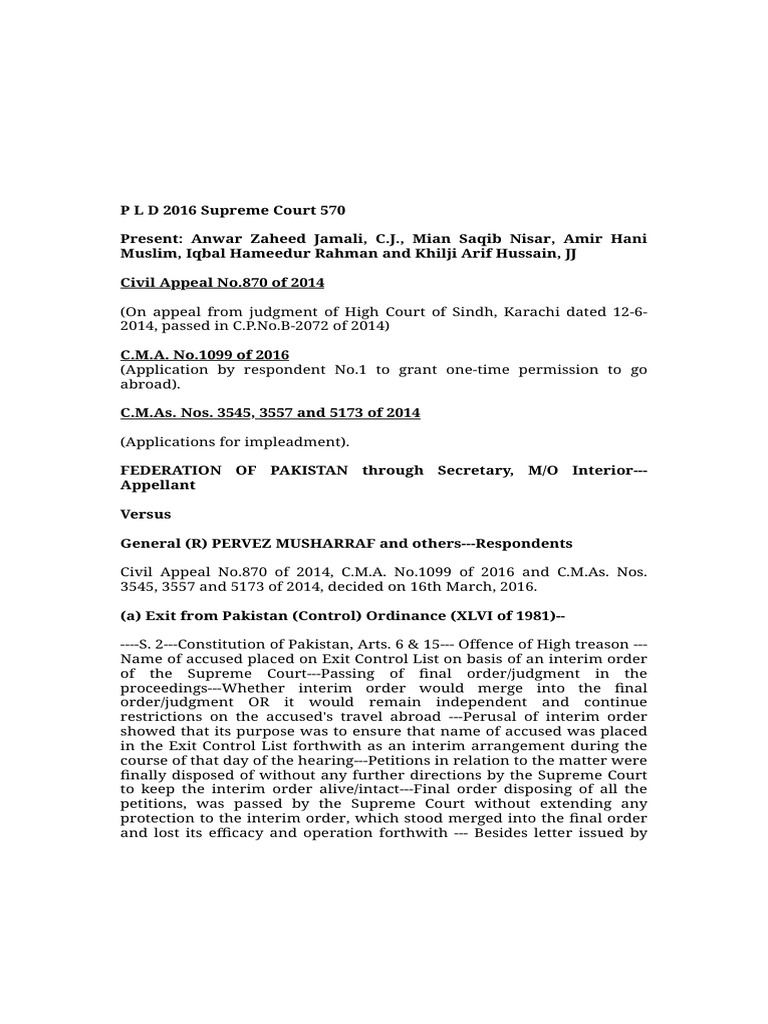 Supreme Court Ruling on Exit Control List | PDF | Appeal | Judgment (Law)