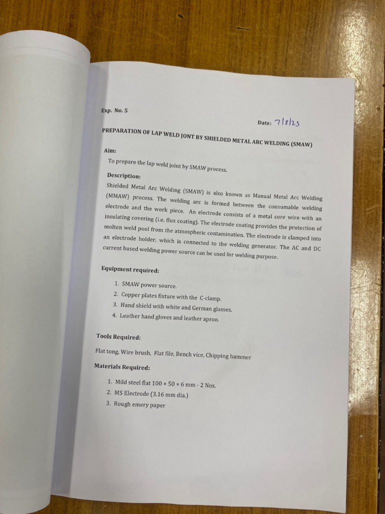 Lap Weld Joint Preparation by SMAW | PDF