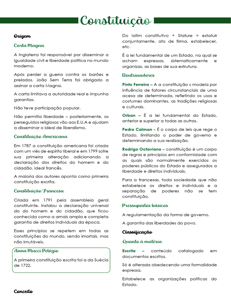 TDC - Origem e Tipos de Constituição (Resumo de Artigo) | PDF ...