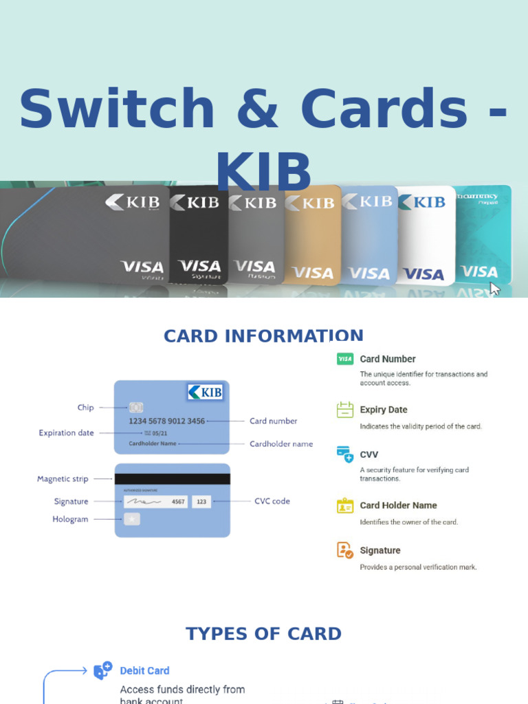 KIB Card Information and Transactions Guide | PDF