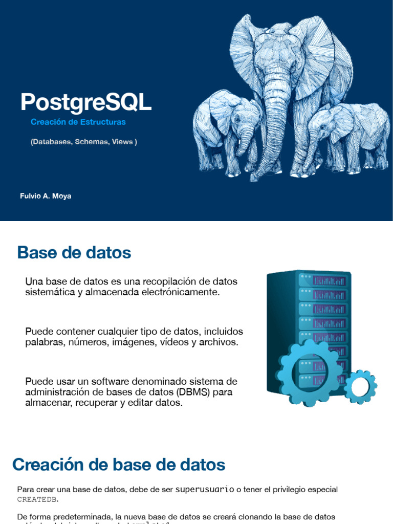 Creación de Bases de Datos en PostgreSQL | PDF | Bases de datos ...