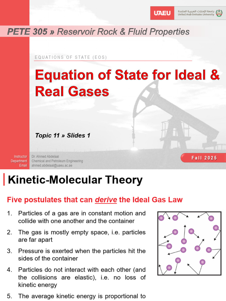 Ideal vs. Real Gas Behavior in PETE 305 | PDF | Gases | Continuum Mechanics