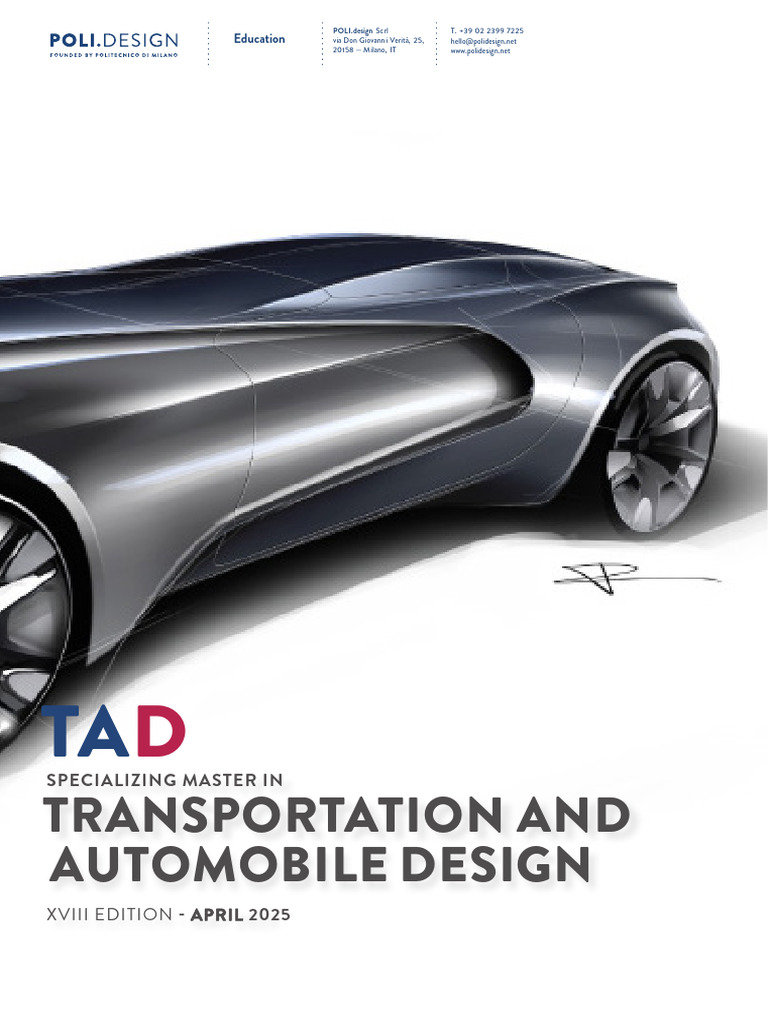 Master in Transportation & Automobile Design | PDF