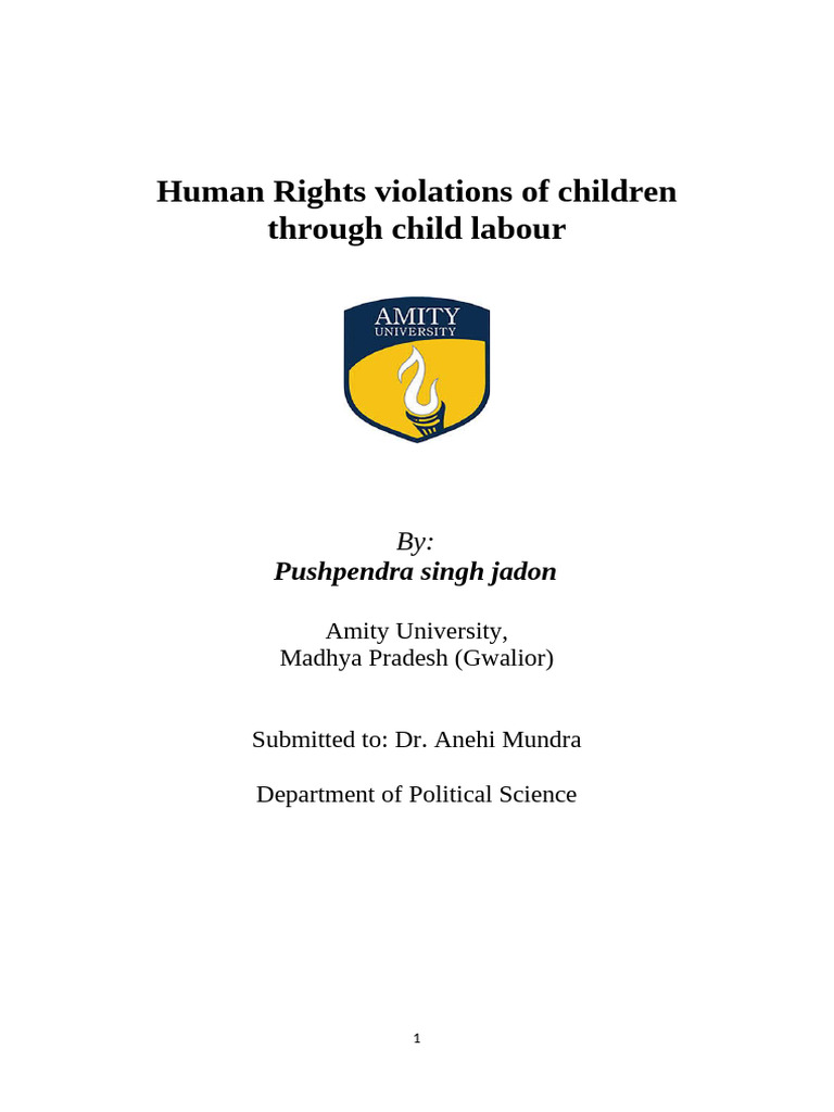 Child Labour: A Violation of Rights | PDF | Human Rights | Child Labour