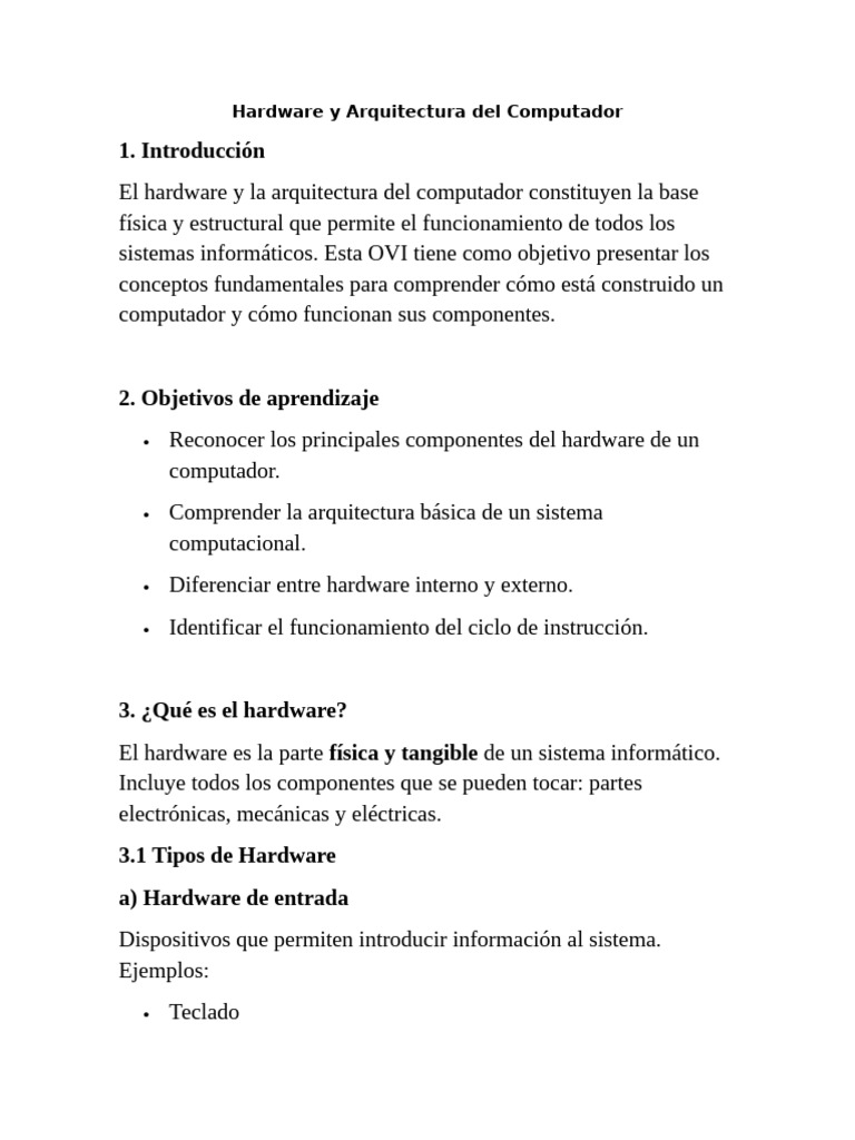 Hardware y Arquitectura del Computador | PDF | Hardware de la ...