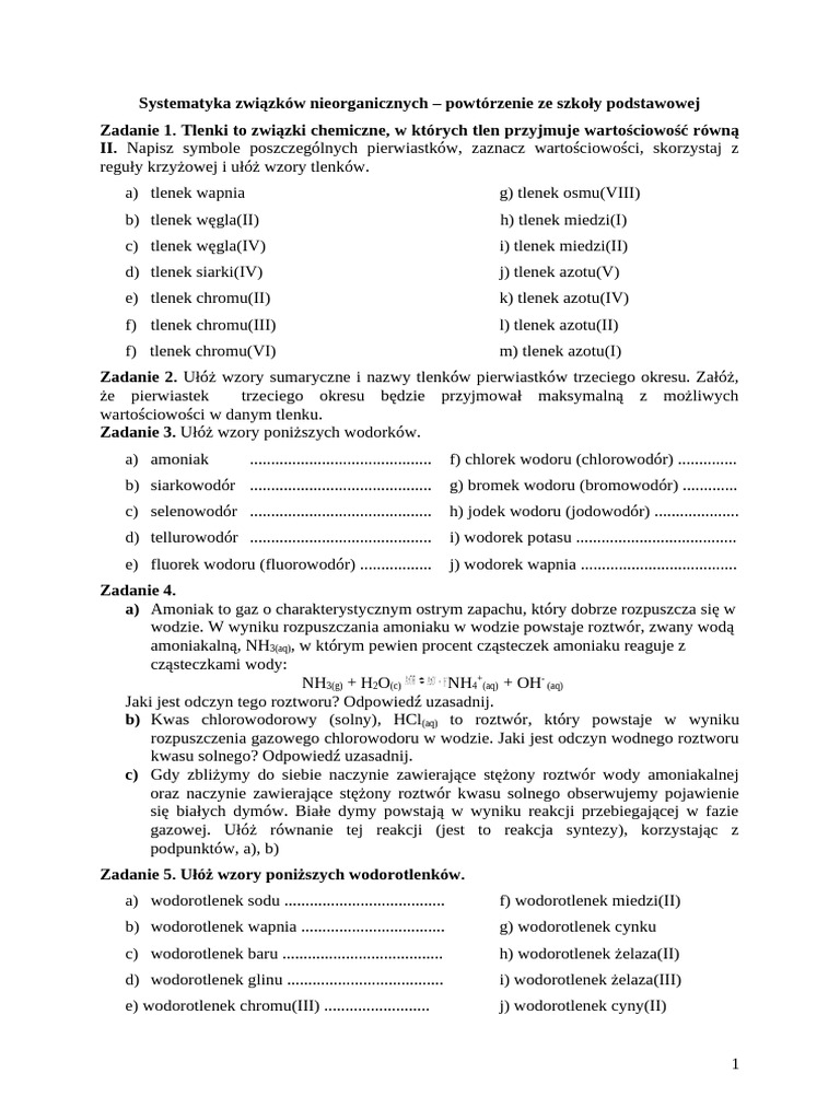 Systematyka Nieorgany 1e4 | PDF