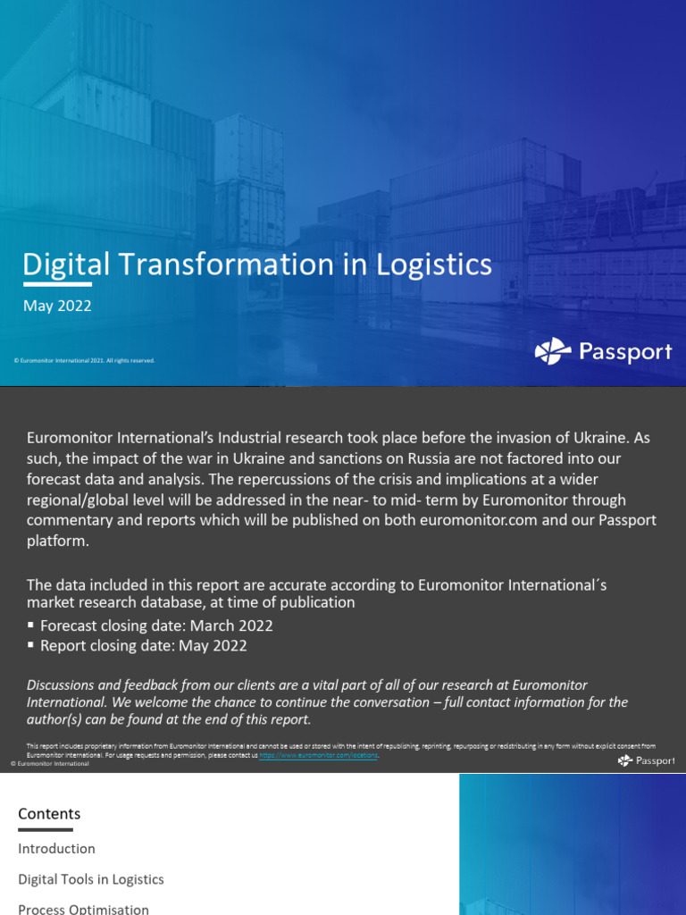 Digital Transformation in Logistics | PDF | Cost Of Living | Logistics