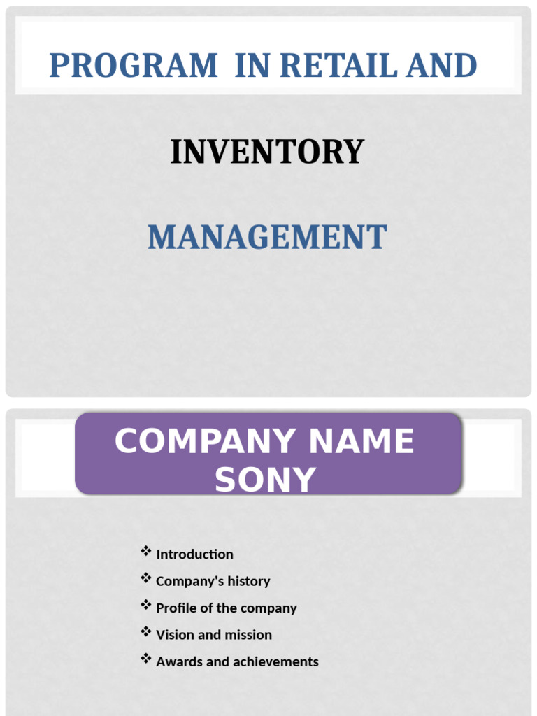 Program in Retail and Inventory-1 | PDF | Sony | Storage Media