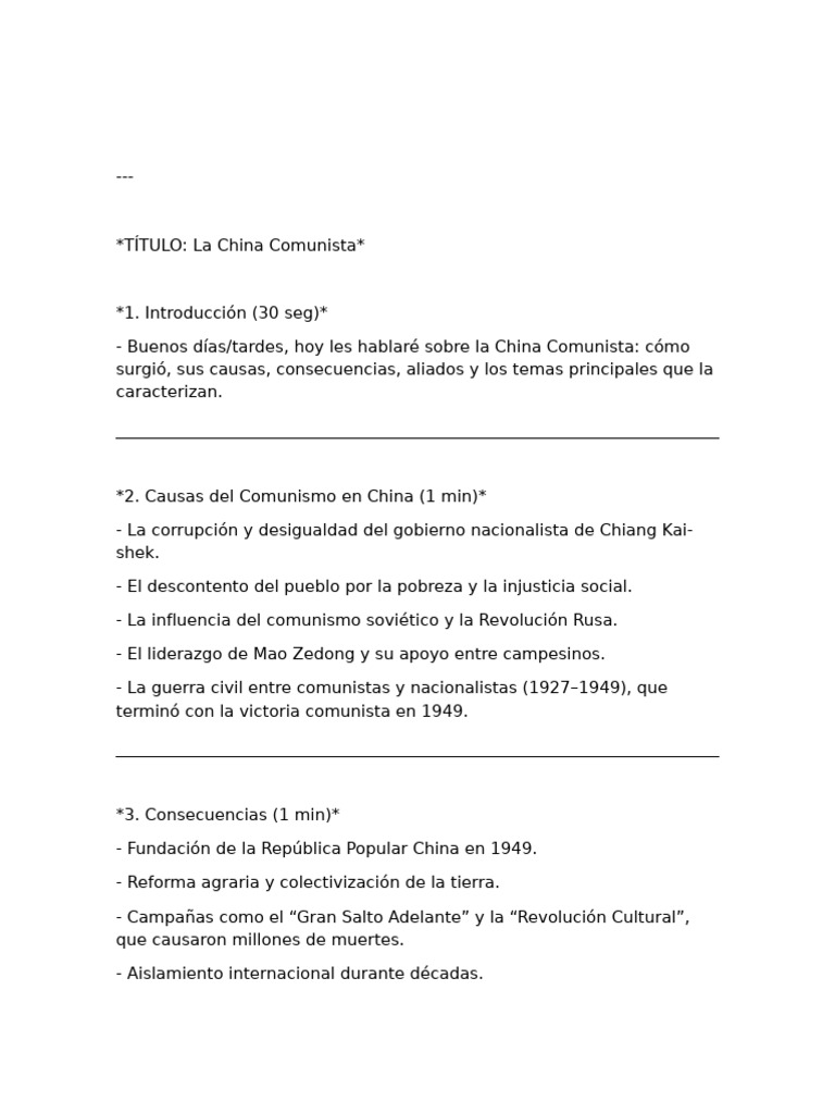 Historia y evolución del comunismo en China | PDF | Mao Zedong | China