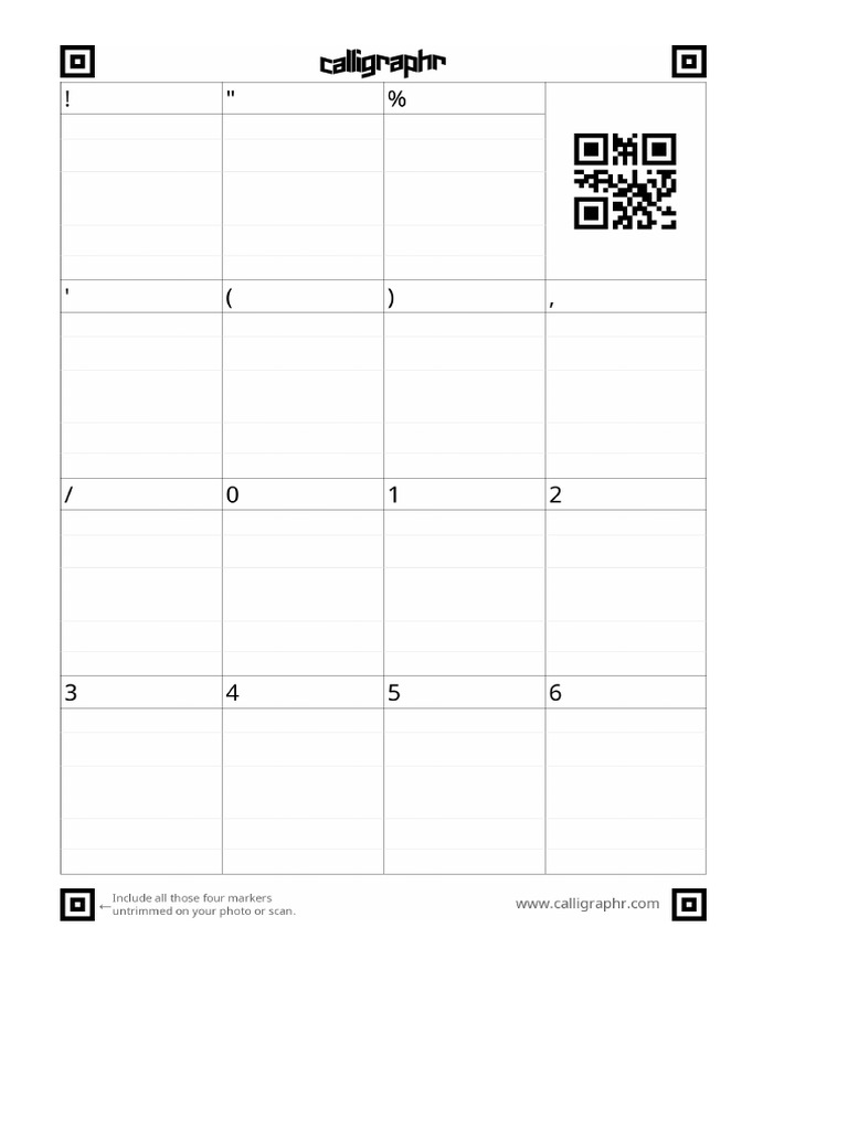 Calligraphr Template | PDF