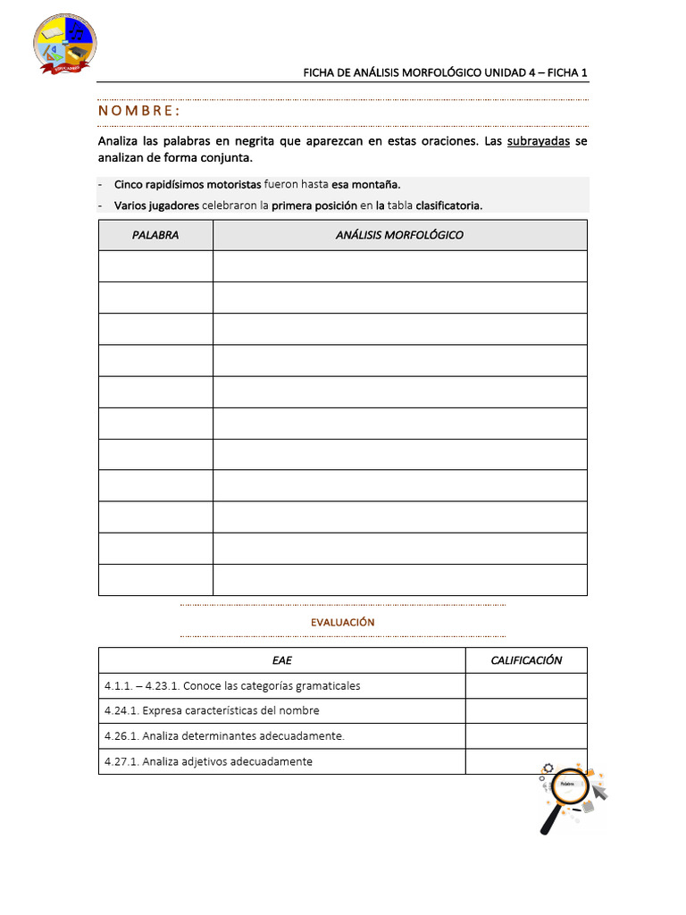 Ficha Análisis Unidad 4 - Ficha 1 | PDF