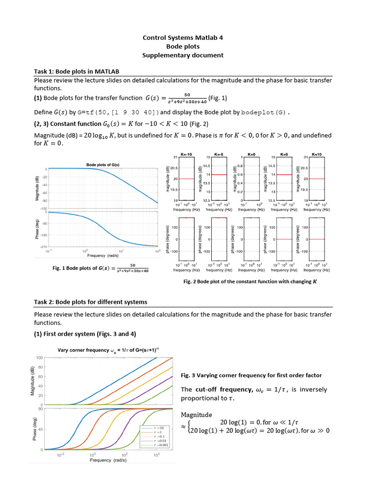 Bode Plots Analysis in MATLAB | PDF | Computer Engineering | Electrical ...