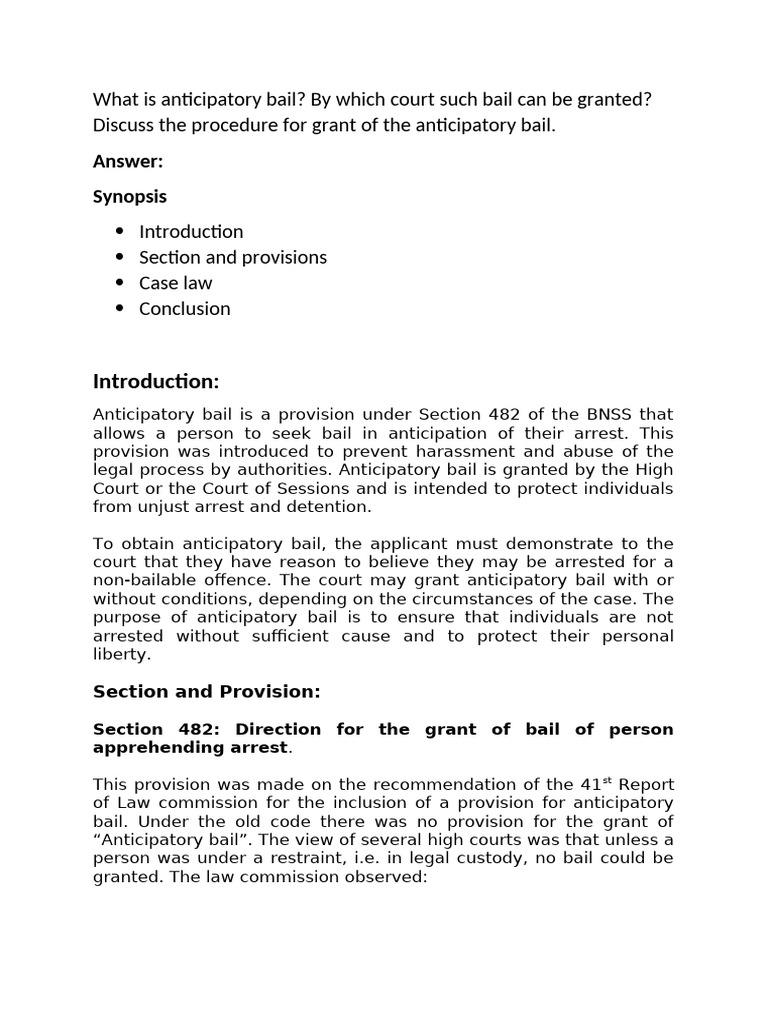 Understanding Anticipatory Bail Process | PDF | Bail | Arrest