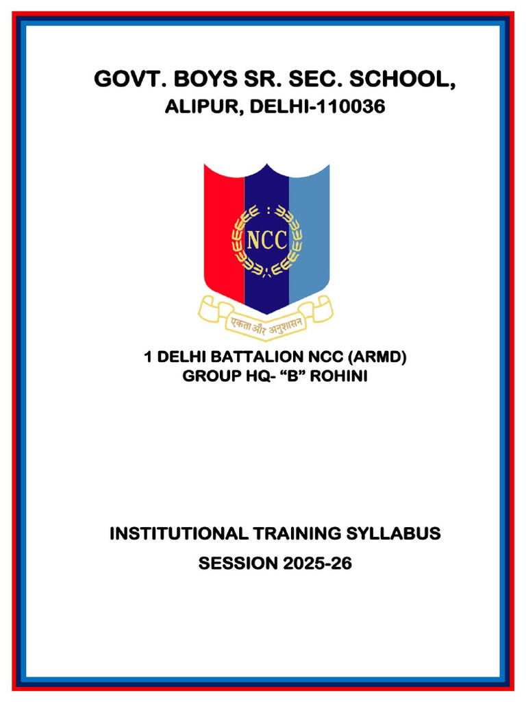 NCC New Training Syllabus 2025 (JD) | PDF