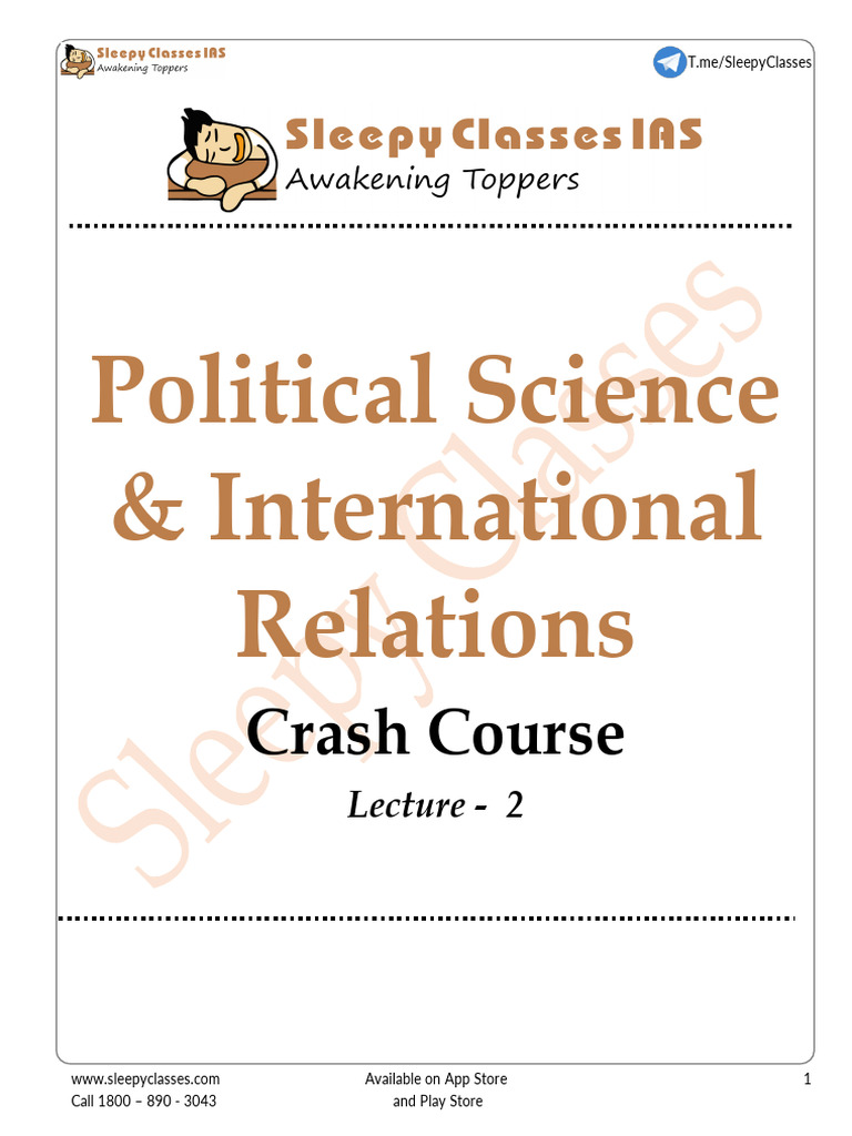 PSIR Crash Course For Mains 2022 Lecture 2 | PDF | John Rawls | Justice