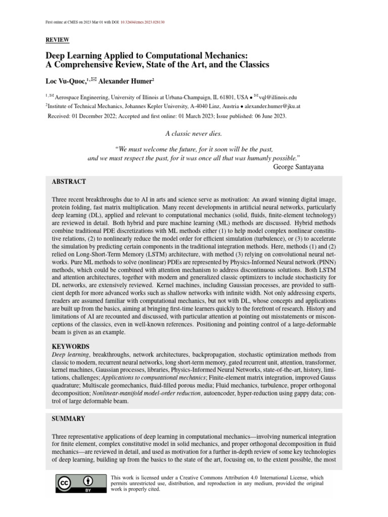 Deep Learning in Computational Mechanics Review | PDF | Deep Learning ...