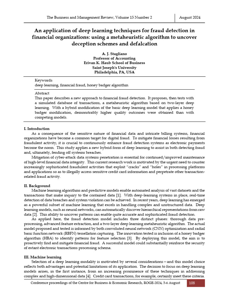 Deep Learning for Financial Fraud Detection | PDF | Deep Learning ...