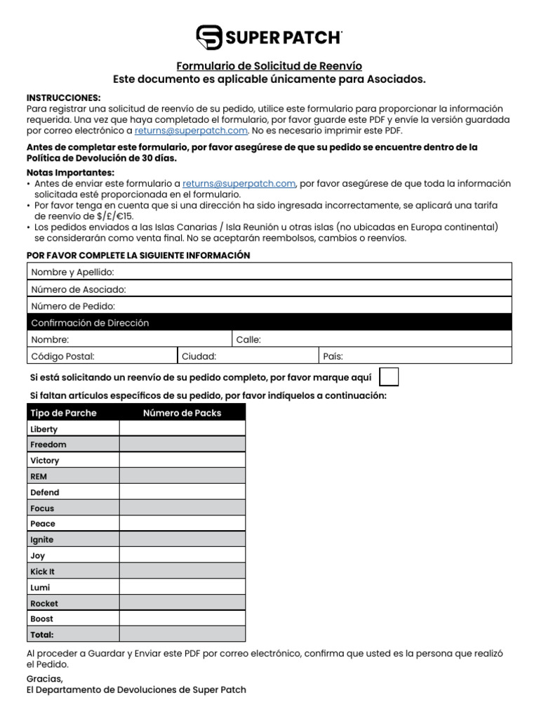 Reship Forms | PDF