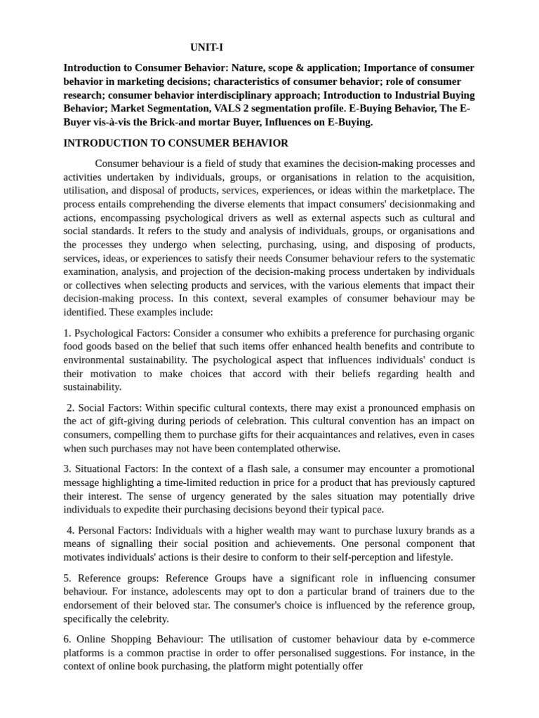 Understanding Consumer Behavior in Marketing | PDF | Consumer Behaviour ...