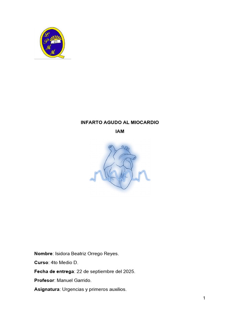 Infarto Agudo al Miocardio: Guía Completa | PDF | Infarto de miocardio ...