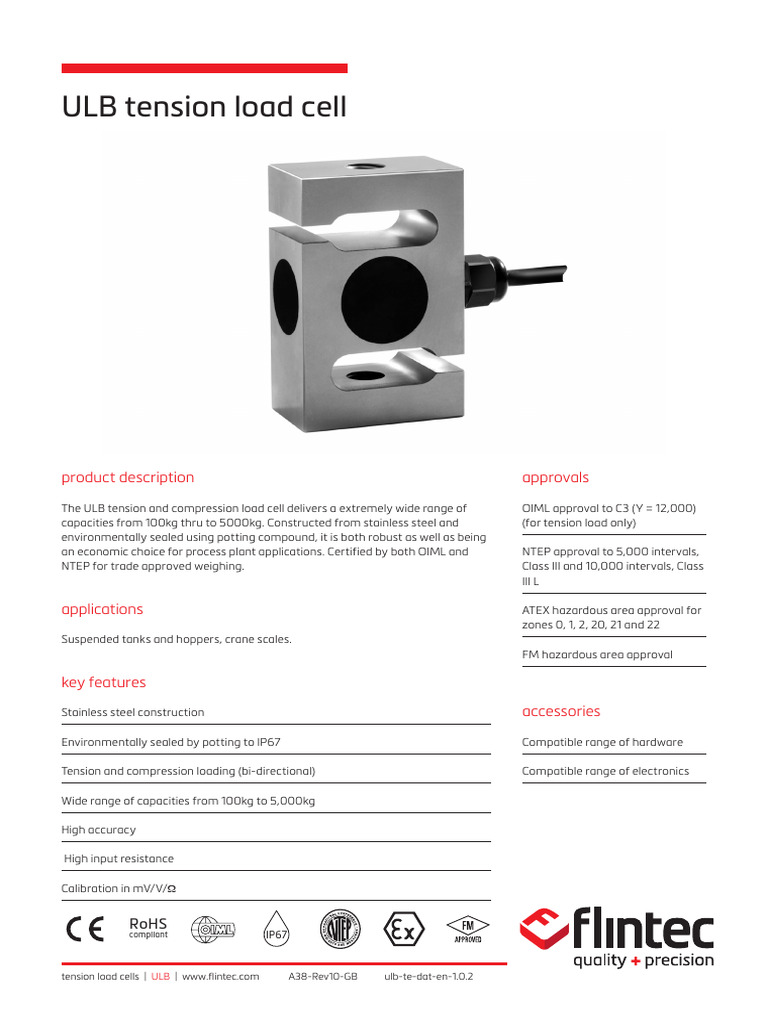 RoHS Compliant IP67 Tension Load Cells | PDF | Electrical Engineering ...
