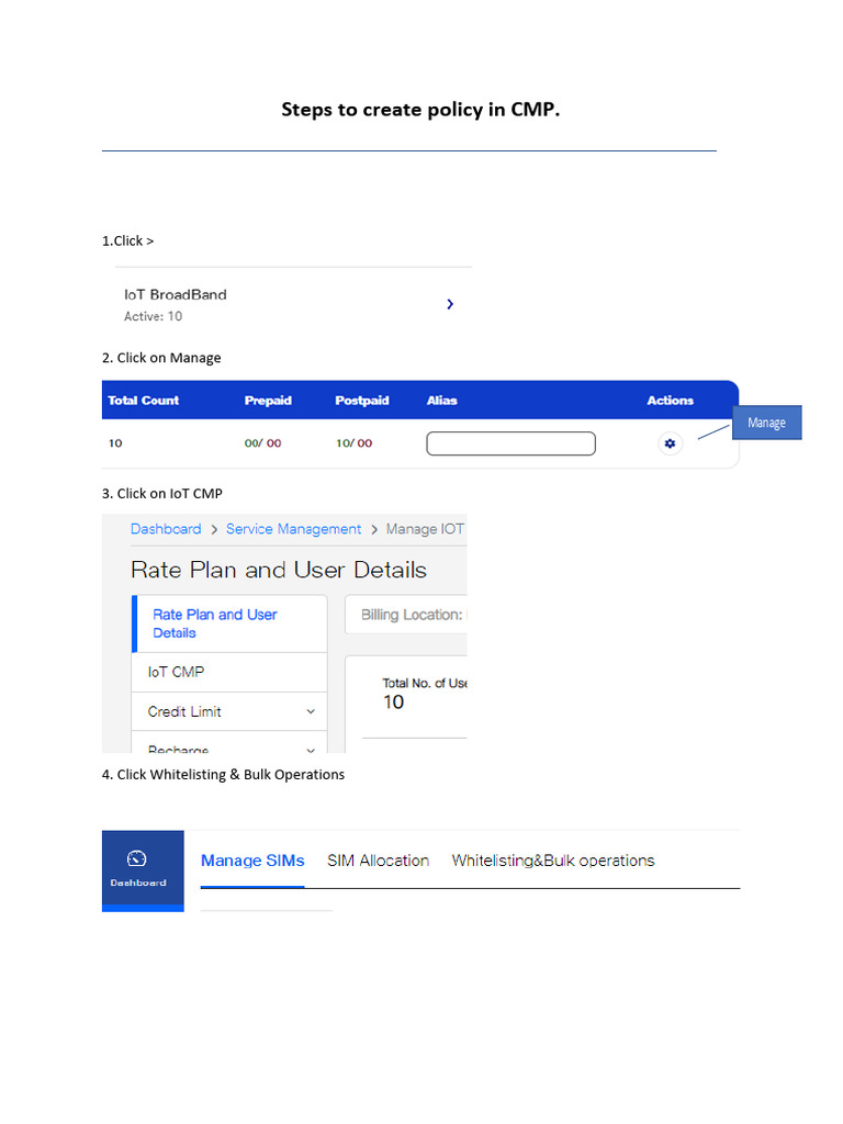 Steps To Create Policy in CMP | PDF