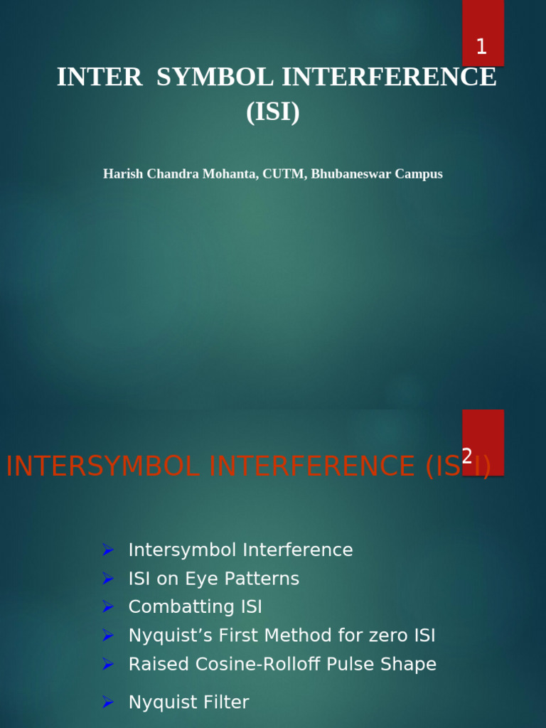 Inter Symbol Interference ISI | PDF | Bandwidth (Signal Processing ...