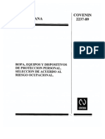 2237-89 Ropa, equipos y dispositivos de protección Personal