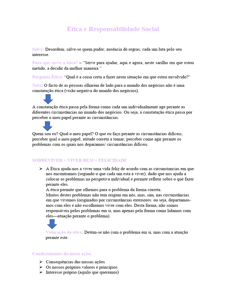 Etica E Responsabilidade Social | PDF | Moralidade