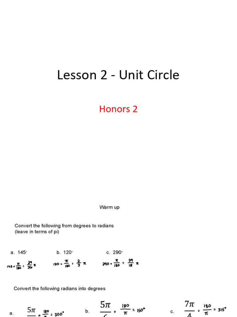 Understanding the Unit Circle in Trigonometry | PDF | Trigonometric ...