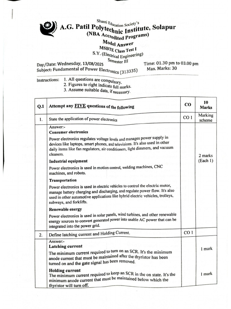 Model Answer CT 1 FPE | PDF