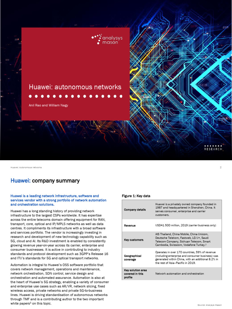 Huawei's Autonomous Network Solutions | PDF | Computer Network ...