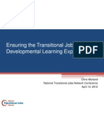 Ensuring the Transitional Job is a Developmental Learning Experience