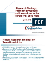Research Findings, Promising Practices and Innovations in the Transitional Jobs Field