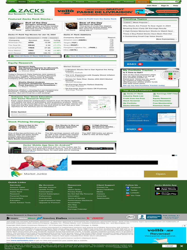 Stock Research & Ratings | PDF | Stocks | Investing