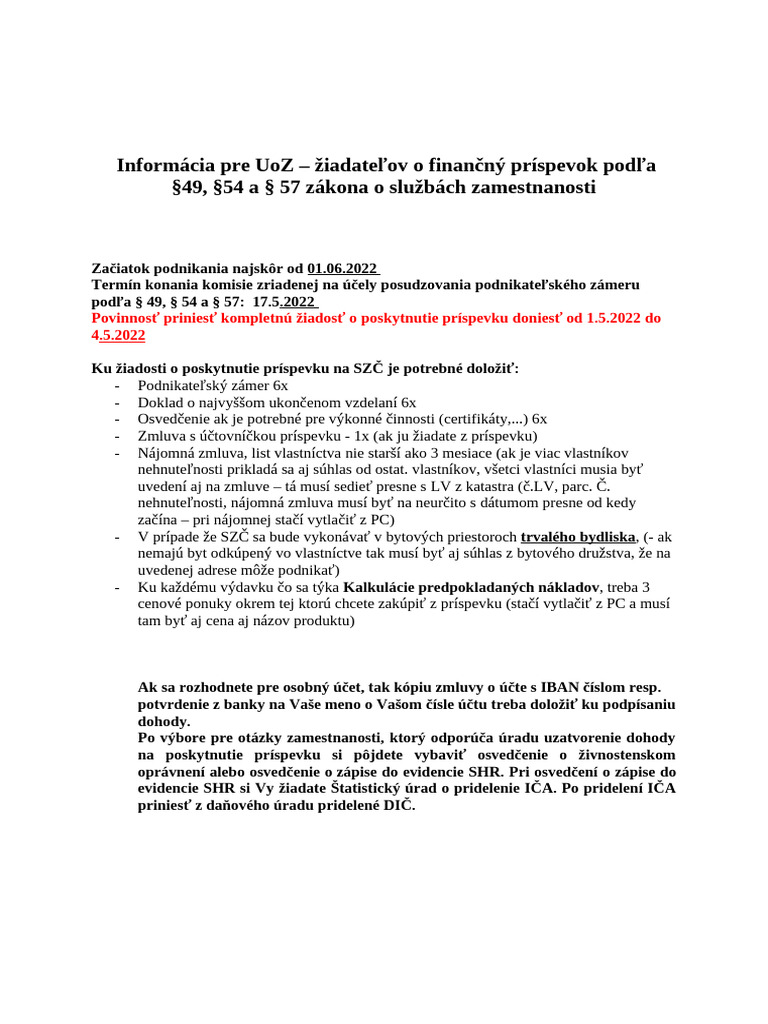 =?Utf 8?q?1=2E Inform=C3=A1cie Pre SZ=C4=8C=2Edocx?= | PDF