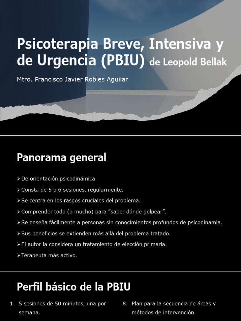 Psicoterapia Breve, Intensiva y de Urgencia | PDF | Terapia | Las emociones