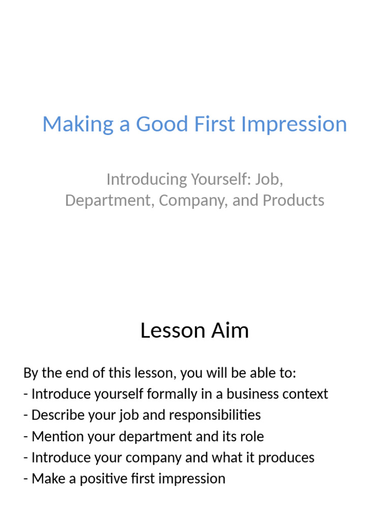 Business Self-Introduction Guide | PDF