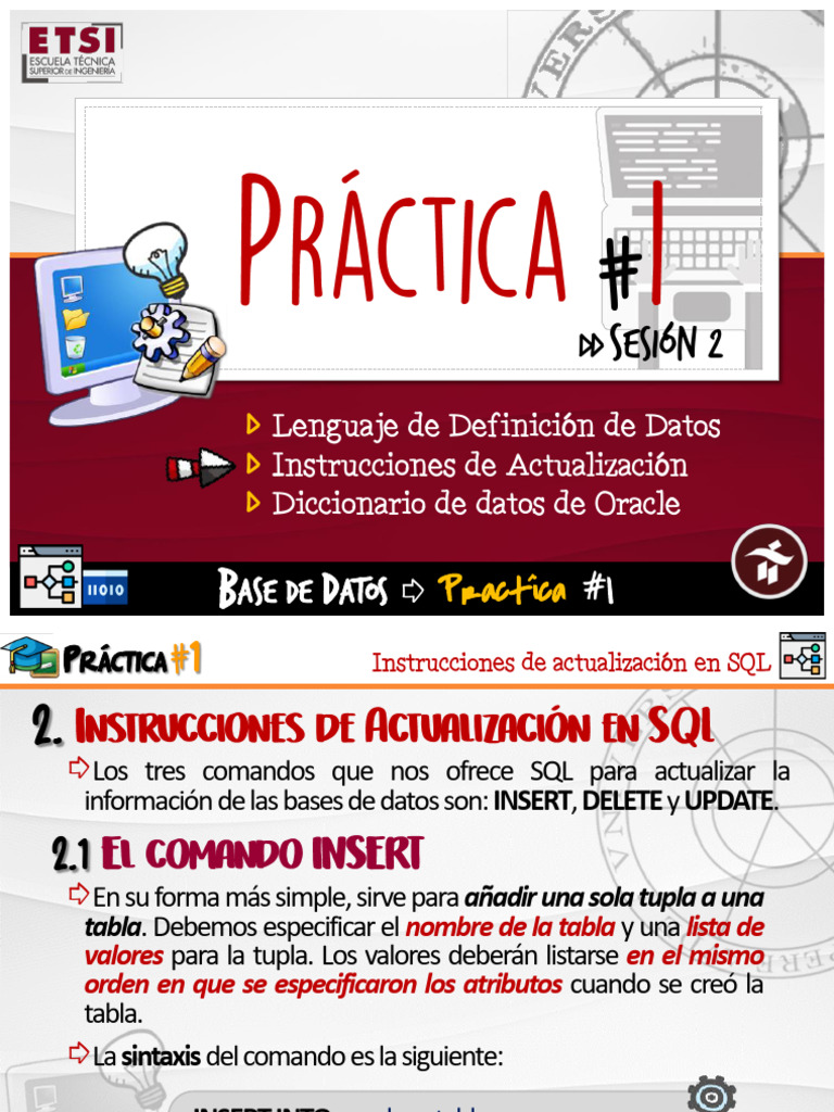 Instrucciones SQL: Insertar, Eliminar y Actualizar | PDF | SQL ...