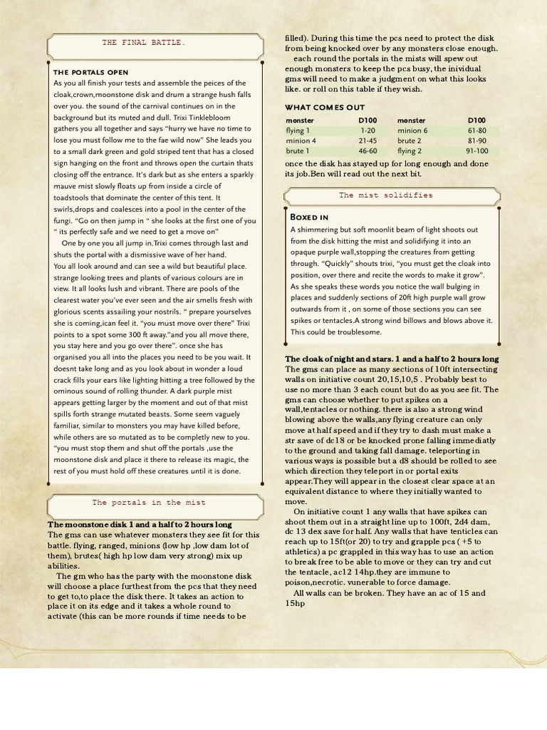Epic Final Battle in the Fae Wild | PDF