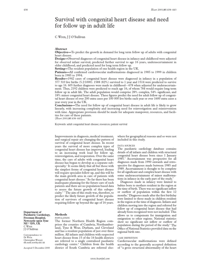 v085p00438 | PDF | Congenital Heart Defect | Heart Valve