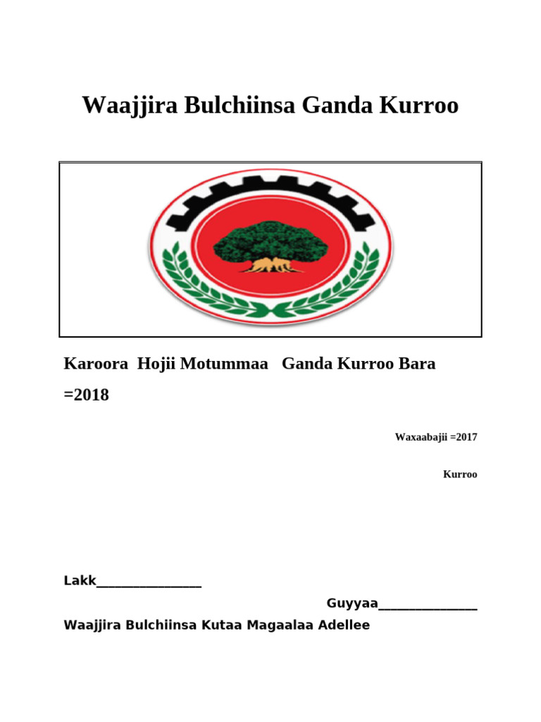 Karoora Bara 2018 Ganda Kurroo | PDF