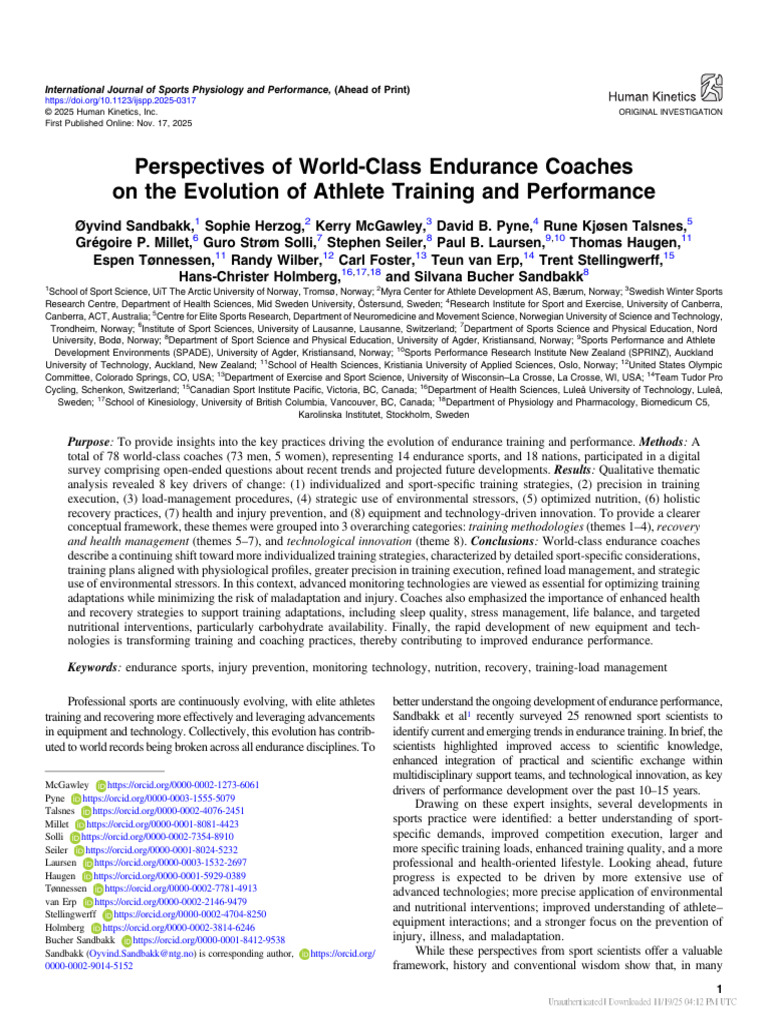 Endurance Coaching Insights and Trends | PDF