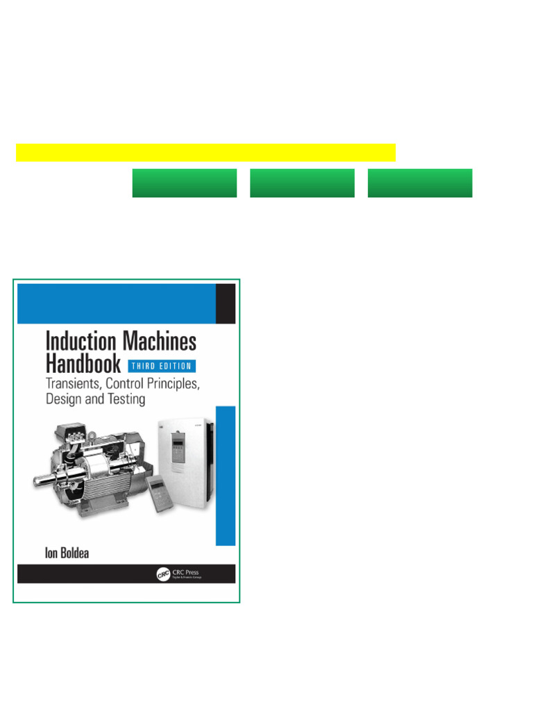 Induction Machines Handbook; Transients Control Principles Design and ...