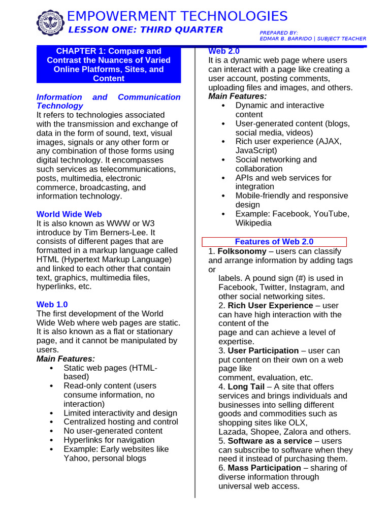 Understanding Web Evolution and ICT Trends | PDF | World Wide Web ...