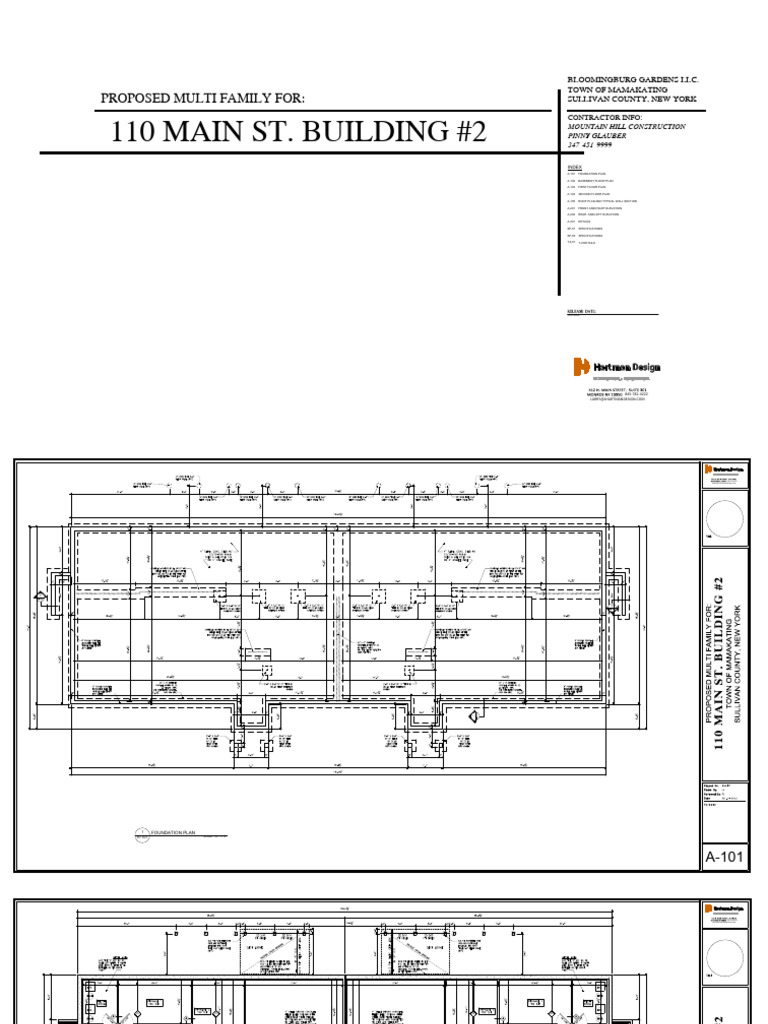 Multi-Family Building Plans for 110 Main St. | PDF | Framing ...