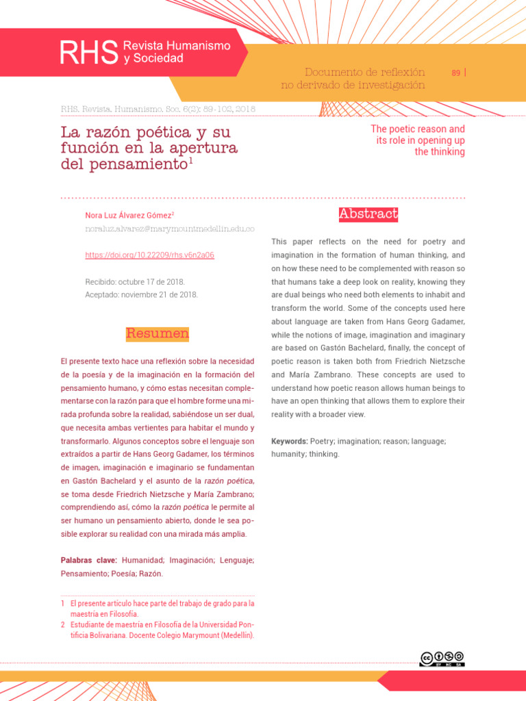 Razón poética y apertura del pensamiento | PDF | Pensamiento | Razón