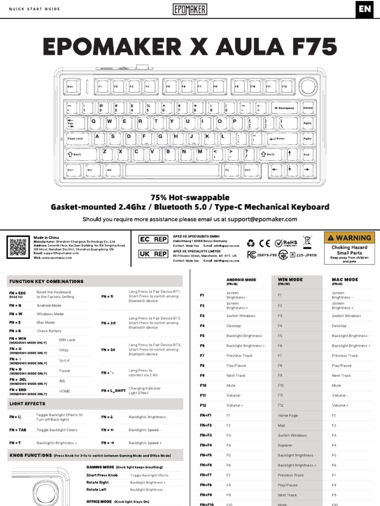 AULA F75 Manual PDF