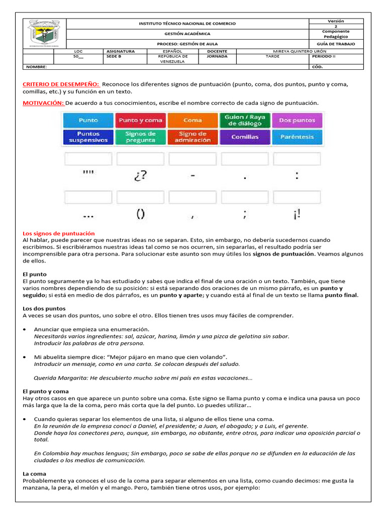 Signos de Puntuación en Español | PDF | Coma | Puntuación