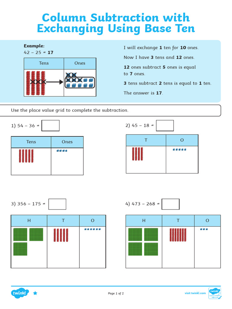 T M 1729406448 Year 3 Maths Column Subtraction With Regrouping Using ...